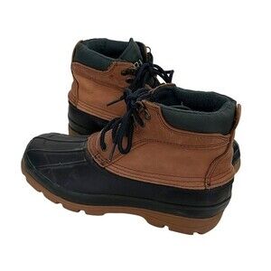 BASS Womens Tundra Duck Boots Green Black Beige Size 8 Lace Up